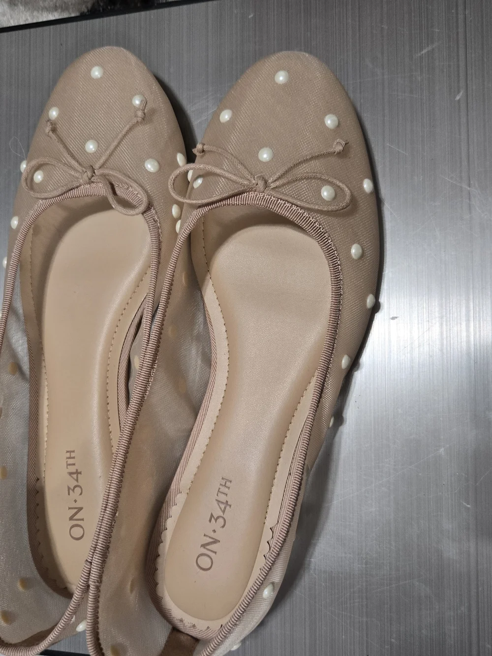 ON-34TH Blush Pearl Accent Ballet Flats - Women (Floor Sample)